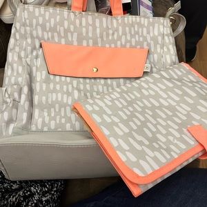 Tan with orange trim